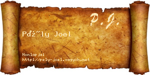 Pély Joel névjegykártya